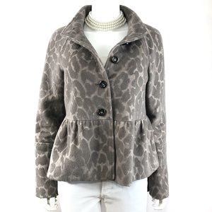 Rebecca Taylor Leopard Print Jacket - Gray